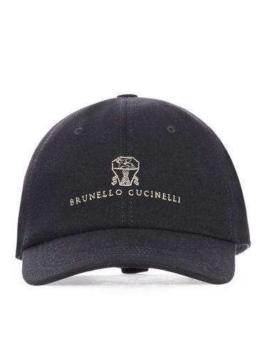 Canvas Hat With Visor - Brunello Cucinelli - Modalova