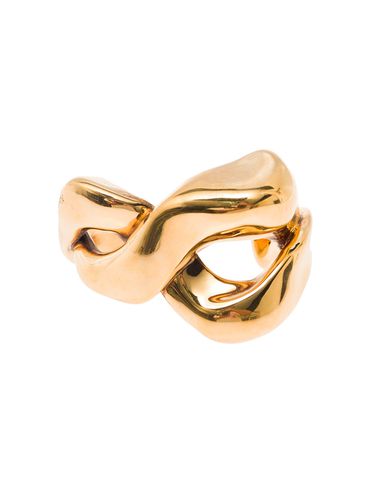 Antique Gold Twisted Cuff In Brass Woman - Alexander McQueen - Modalova