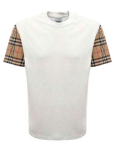 Cotton T-shirt With Vintage Check Sleeves - Burberry - Modalova