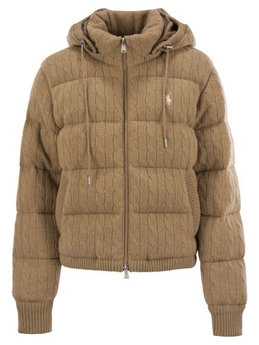 Hooded Cable Knit Down Jacket - Polo Ralph Lauren - Modalova