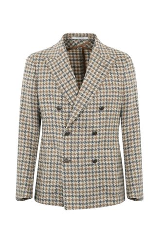 Houndstooth Jacket In Wool And Cashmere - Tagliatore - Modalova