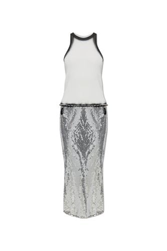 The Attico Dress With Sequin Skirt - The Attico - Modalova