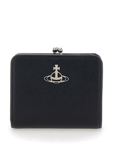 Wallet With Orb Detail On The Front In Grained Leather Woman - Vivienne Westwood - Modalova