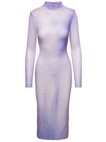 Lilac Polyester Contour Dress - self-portrait - Modalova