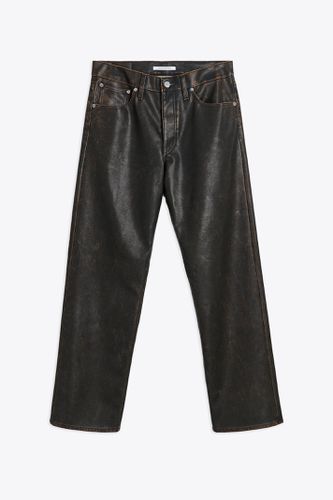 Loose Brown vintage finish faux leather pant - Loose - Sunflower - Modalova