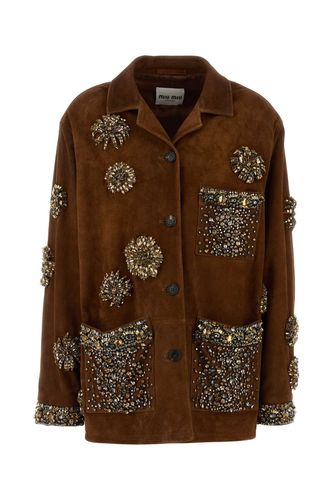 Miu Miu Caramel Suede Jacket - Miu Miu - Modalova