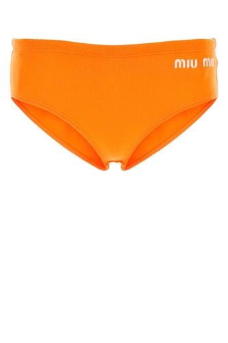 Fluo Orange Stretch Nylon Bikini Bottom - Miu Miu - Modalova