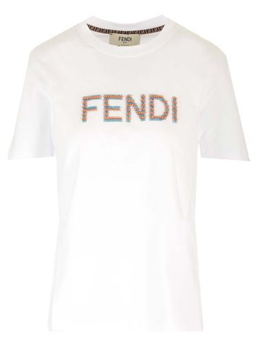 Fendi Crochet Logo T-shirt - Fendi - Modalova