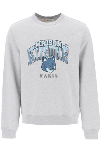 Crew-neck Sweatshirt With Campus Fox Print - Maison Kitsuné - Modalova