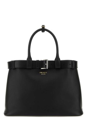 Black Leather Buckle Large Handbag - Prada - Modalova