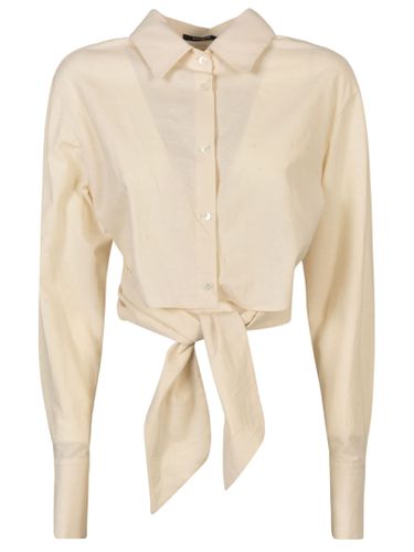 Tie Waist Cropped Plain Shirt - Balmain - Modalova