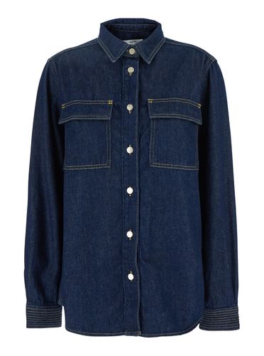 The Trapunto Shirt Oversize Shirt With Classic Collar In Denim Woman - Frame - Modalova