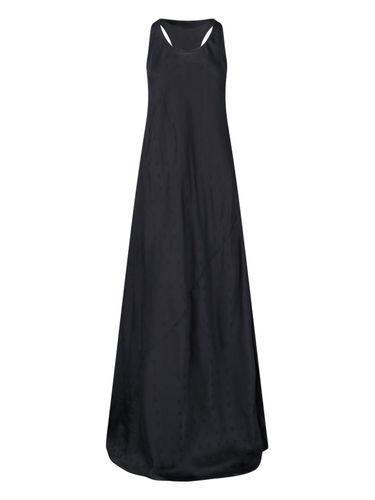 Long Evening Dress With Logo Motif All-over In Viscose - Balenciaga - Modalova