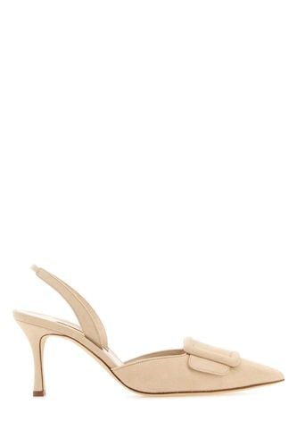 Cream Suede Maysli Pumps - Manolo Blahnik - Modalova