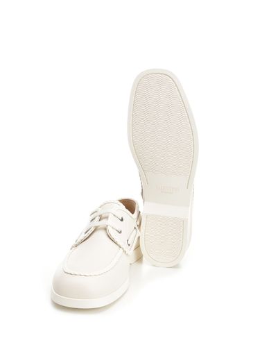 Ivory Leather Boat Loafer - Valentino Garavani - Modalova