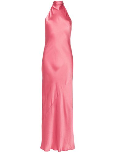 Pastel Silk Satin Flared Dress - SEMICOUTURE - Modalova