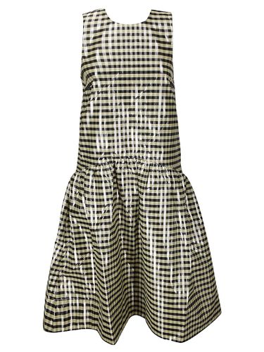 Shiny Check Jacquard Midi Dress - Ganni - Modalova