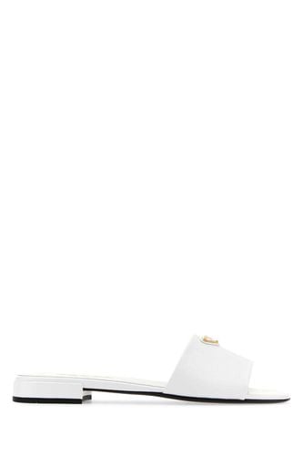 Prada White Leather Slippers - Prada - Modalova