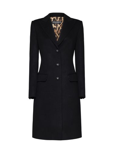 Wool And Cashmere Single-breasted Coat - Dolce & Gabbana - Modalova