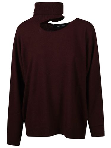 Cut Out Turtle Neck Sweater - Federica Tosi - Modalova