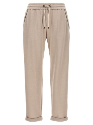 Pants With Drawstring And Monile Detail - Brunello Cucinelli - Modalova