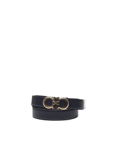 Smooth Leather Belt With Gancio Buckle - Ferragamo - Modalova