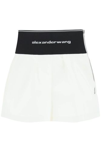 Cotton And Nylon Shorts With Branded Waistband - Alexander Wang - Modalova