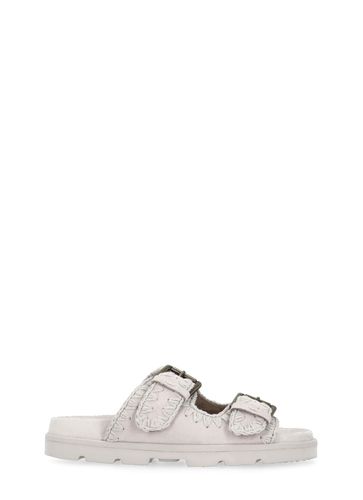 Low Bio Sandal Slipper-mule In Grey Suede - Mou - Modalova