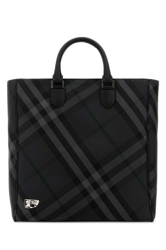 Embroidered Fabric Shopping Bag - Burberry - Modalova