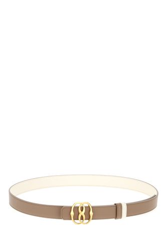 Dove Grey Leather Reversible Belt - Bally - Modalova