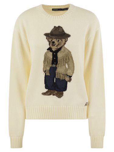 Bear Cotton Crew-neck Polo Shirt - Ralph Lauren - Modalova