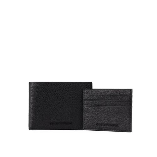 Black Wallet+card Holder Set - Emporio Armani - Modalova