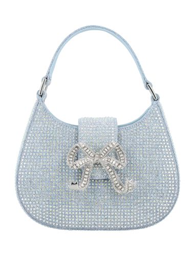 Blu Rhinestone Crescent Micro Bag - self-portrait - Modalova