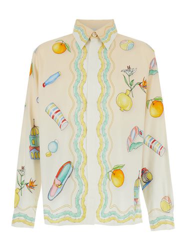 Multicolor Long Sleeve Shirt With All-over Graphic Print In Cady Man - Casablanca - Modalova