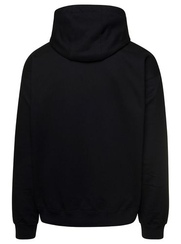 Hoodie With Contrasting Logo Lettering Print In Cotton Man - Versace - Modalova