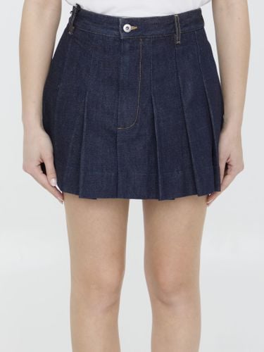 Bottega Veneta Pleated Denim Skirt - Bottega Veneta - Modalova