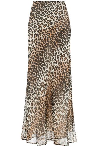 Long Chiffon Animal Print Maxi Skirt - Ganni - Modalova