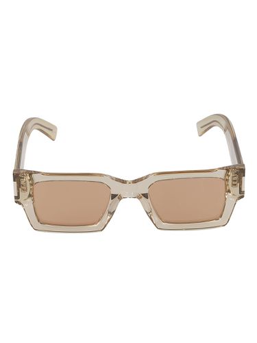 Rectangular Frame Transparent Sunglasses - Saint Laurent Eyewear - Modalova