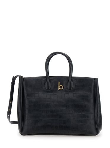 Rocking Horse Handbag With Metallic Logo Detail In Leather Woman - Burberry - Modalova