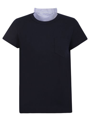 Sacai Pleated Detail Blue T-shirt - Sacai - Modalova