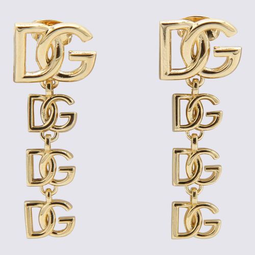 Gold Metal Multilogo Earrings - Dolce & Gabbana - Modalova