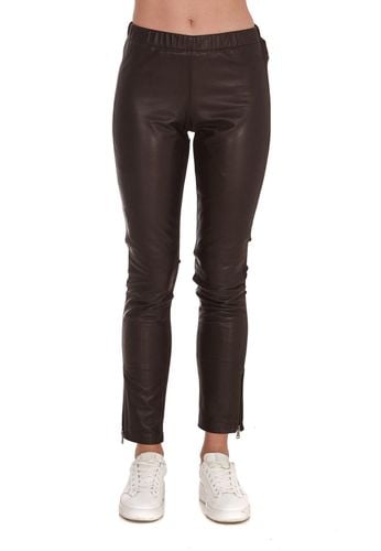 Elasticated Waistband Slim Cut Trousers - Parosh - Modalova