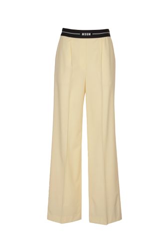 MSGM Wool Logo Waist Trousers - MSGM - Modalova