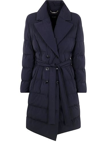 Revers Long Down Jacket With Belt - Seventy - Modalova