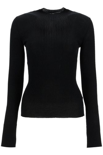 Mrz Ribbed Wool Top With A High - Mrz - Modalova