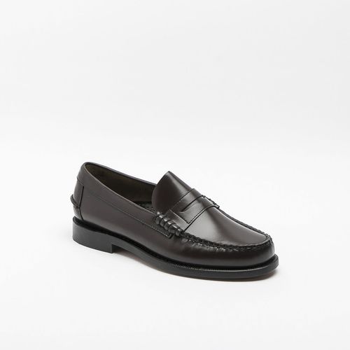 Classic Dan Brown Burgundy Brushed Leather Penny Loafer - Sebago - Modalova