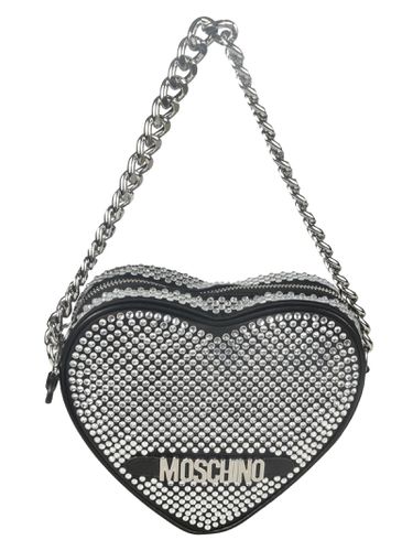 Heart Embellished Chain Shoulder Bag - Moschino - Modalova