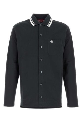 Dark Grey Stretch Piquet Shirt - Gucci - Modalova