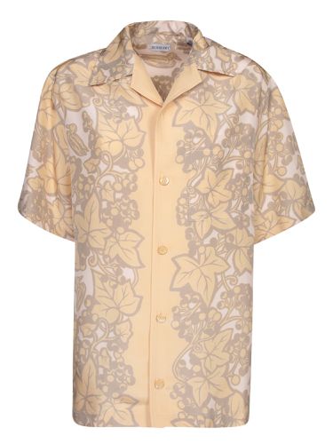 Burberry Beige Print Silk Shirt - Burberry - Modalova