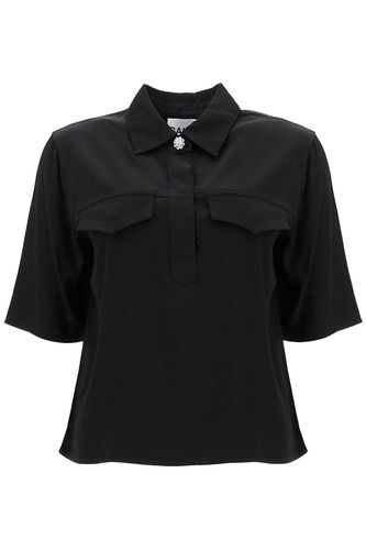 Ganni Twill And Viscose Shirt - Ganni - Modalova